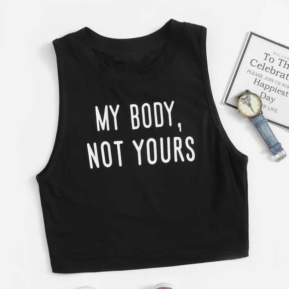 Tops - Slogan Graphic Crop Top